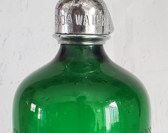 Antique Vintage Crystal Club Sparkling Seltzer Seltzer Bottle Scranton PA. Crystal Soda Soda Water Seltzer Water Bottle Green, Siphon Bottle