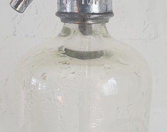 Antique Vintage Tip Top Beverages Seltzer Bottle Soda Water Seltzer Water Bottle Syphon Bottle PHILA. PA. Clear