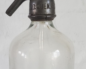 Antique Vintage V. H. & Co. Registered Seltzer Bottle Soda Water Seltzer Water Bottle Siphon Bottle Clear Carbonated Water