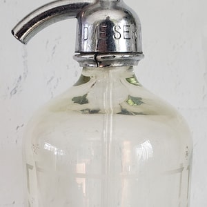 Antique Vintage The Home Brewing Co. Seltzer Bottle Soda Water Seltzer Water Bottle Syphon Bottle Shenandoah PA. Clear