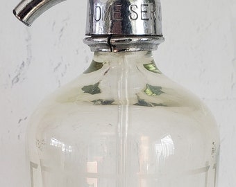 Antique Vintage The Home Brewing Co. Seltzer Bottle Soda Water Seltzer Water Bottle Syphon Bottle Shenandoah PA. Clear