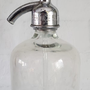 Antique Vintage Service Bott. Wks. Seltzer Bottle Soda Water Seltzer Water Bottle Siphon Bottle Patterson N.J. Clear Carbonated Water