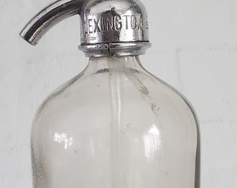 Antique Vintage Silver Spring Bottling Works Seltzer Bottle Soda Water Seltzer Water Bottle Siphon Bottle Clifton N.J. Clear