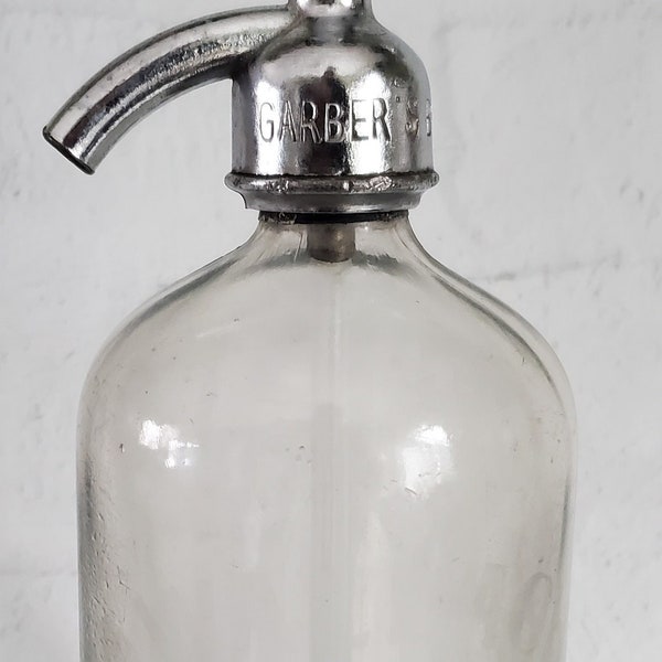 Antique Vintage M. Wallach Good Health Beverages Water Seltzer Bottle Soda Water Seltzer Water Bottle Siphon Bottle Bronx N.Y. Clear