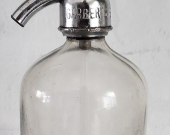 Antique Vintage M. Wallach Good Health Beverages Water Seltzer Bottle Soda Water Seltzer Water Bottle Siphon Bottle Bronx N.Y. Clear