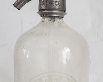 Antique Vintage Imperial Beverage Co. Seltzer Bottle Soda Water Seltzer Water Bottle Siphon Bottle Oakland CALIF. Clear