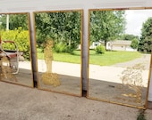 Vintage Chinoiserie Eglomise Art Mirror Panels Set of 3 Mirrors by Sharon Concepts Reliable Mfg Co, Asian Themed Faux bamboo Gilded Frames
