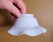 Vintage, Milk Glass, Petticoat, Lamp Shade, Pendant Light Shade, Antique, Oil Lamp Chimney Shade, Opalescent, White, Glass, Reflector