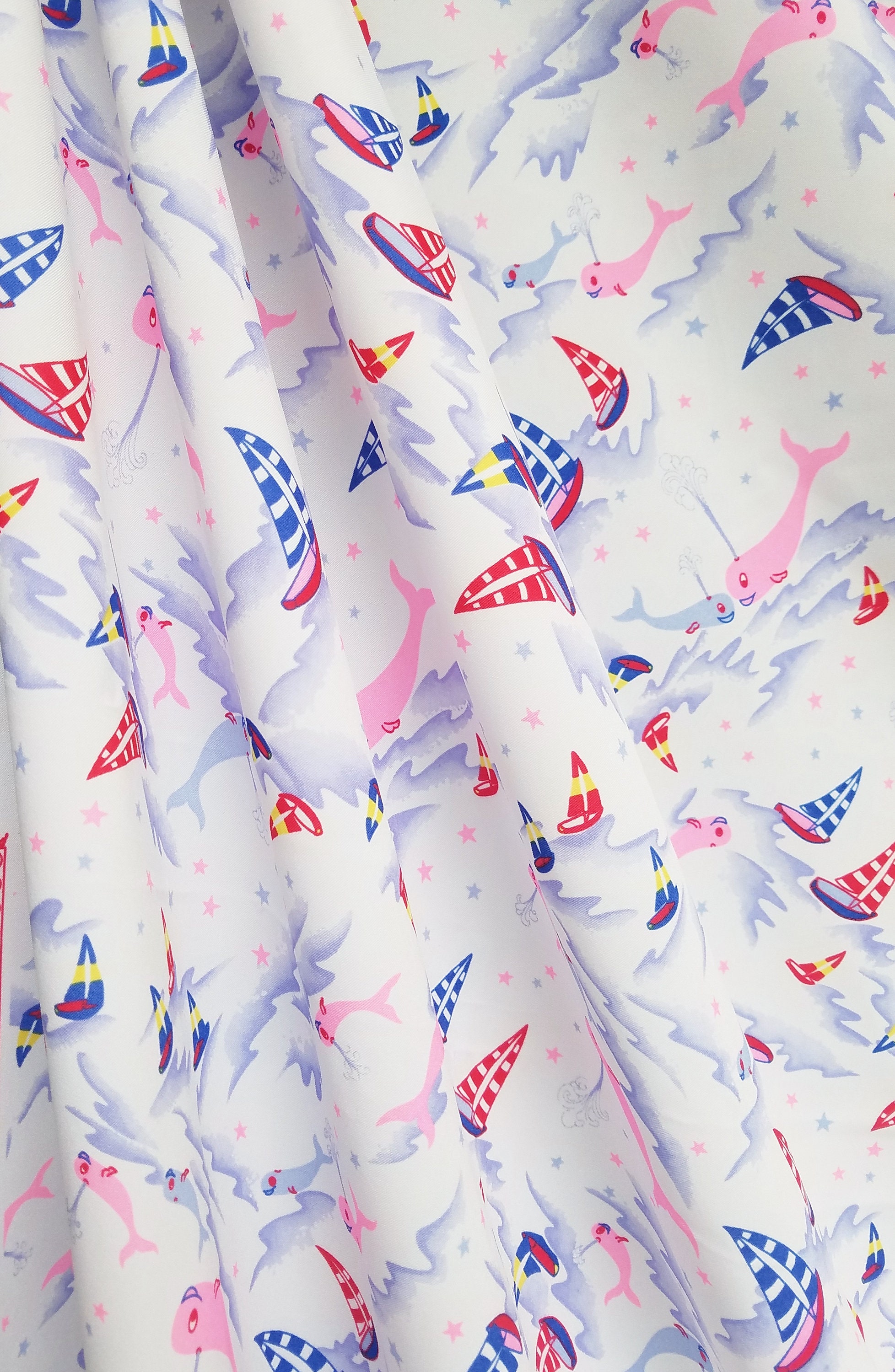 Pink Whale Fabric Nautical Save the Whales Fabric Sailing Etsy UK