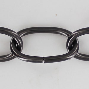 New Black Powder Coated Steel Chain 1/8IN. THICK CHAIN Sold per yard, Open Link Chandelier Chain, Lighting Parts, Lighting Supplies