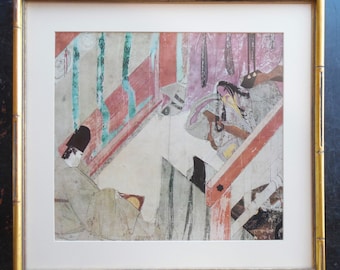 Vintage Print Scenes from the Tales of Genji Genji Monogatari Emaki  Published by Dentsu Advertising ltd 1961