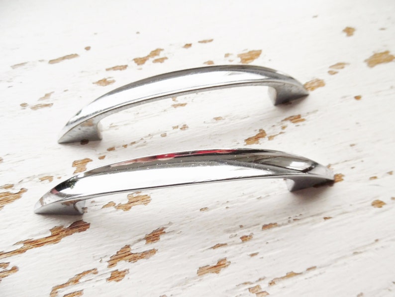 Vintage Chrome Handle Drawer Pull Furniture Restoration Etsy