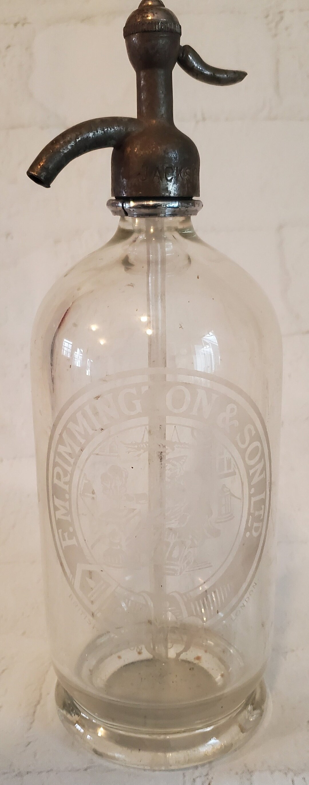 Antique Vintage F. M. Rimmington & Son Ltd. Water Seltzer Bottle Soda ...