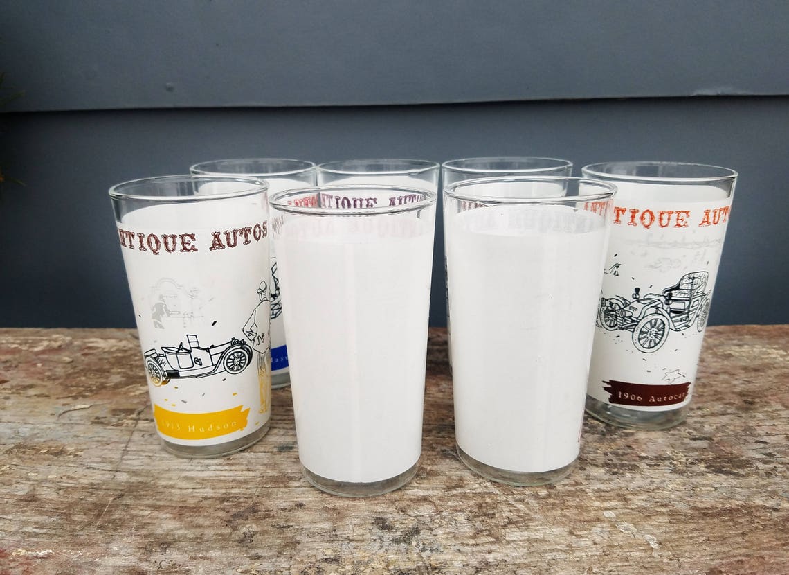 Vintage Antique Car Glasses by Anchor Hocking Bar Glasses | Etsy