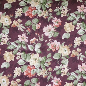 Floral Print Fabric, Flowers, Floral Fabric, Drapery Upholstery Fabric