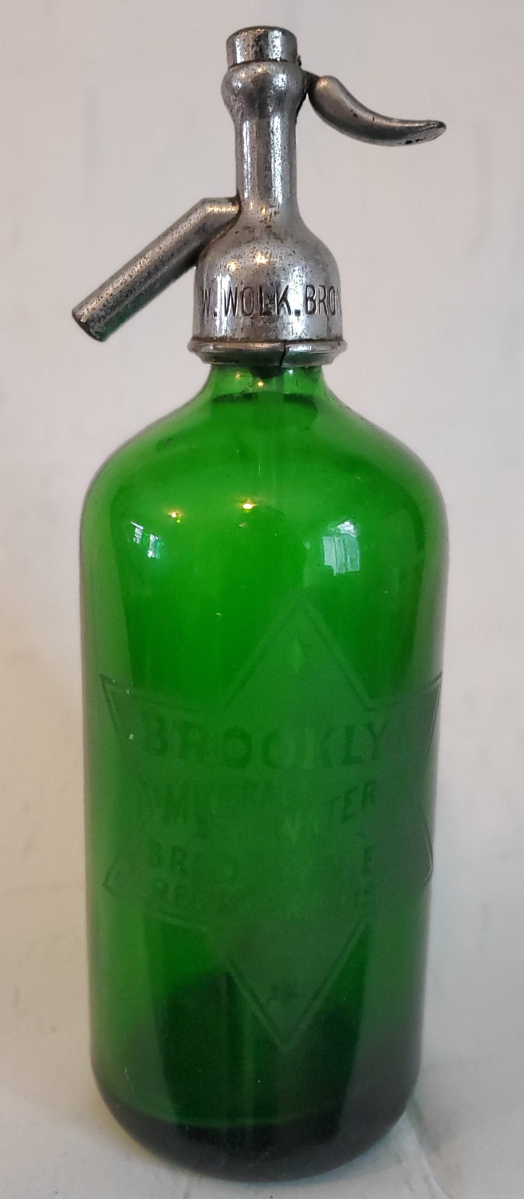 Antique Vintage Brooklyn Mineral Water Co. Seltzer Bottle Brooklyn E.D