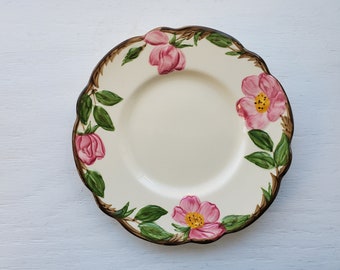 Vintage 50's/60's Franciscan Desert Rose Bread & Butter Plate, Set of 4, Dinnerware Made in USA, Hand Decorated  Embossed Earthenware