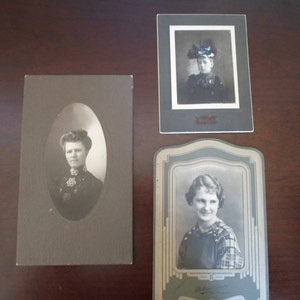 vintage set of three women's photos image 1