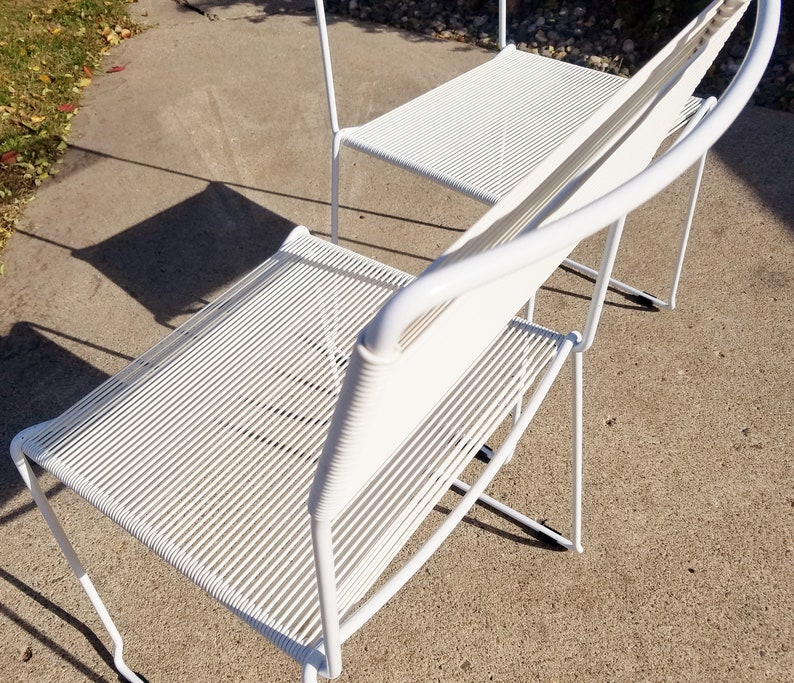 Braided PVCVinyl Cord Chair IndoorOutdoor Dining Chairs Vintage Vinyl