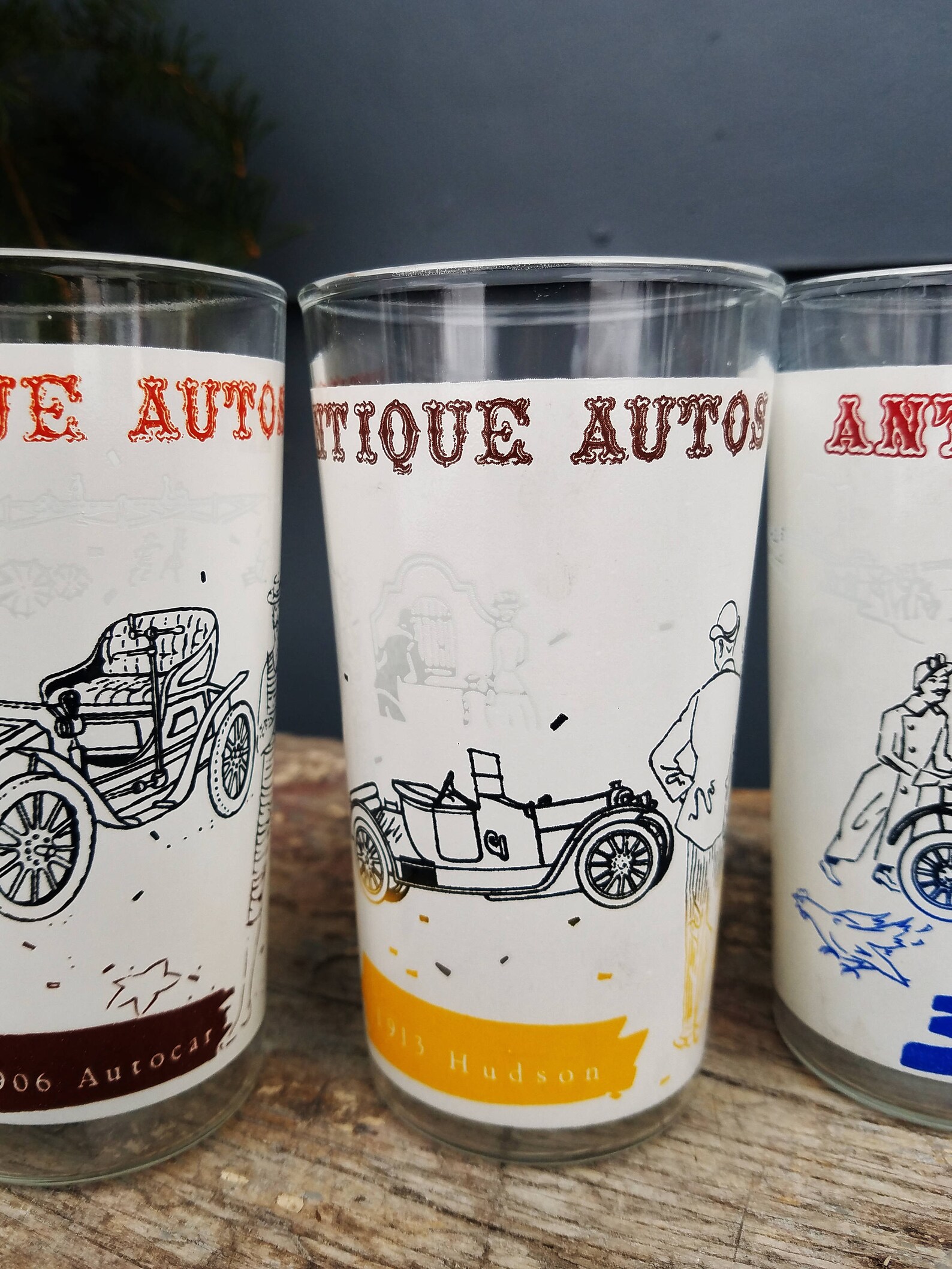 Vintage Antique Car Glasses by Anchor Hocking Bar Glasses - Etsy