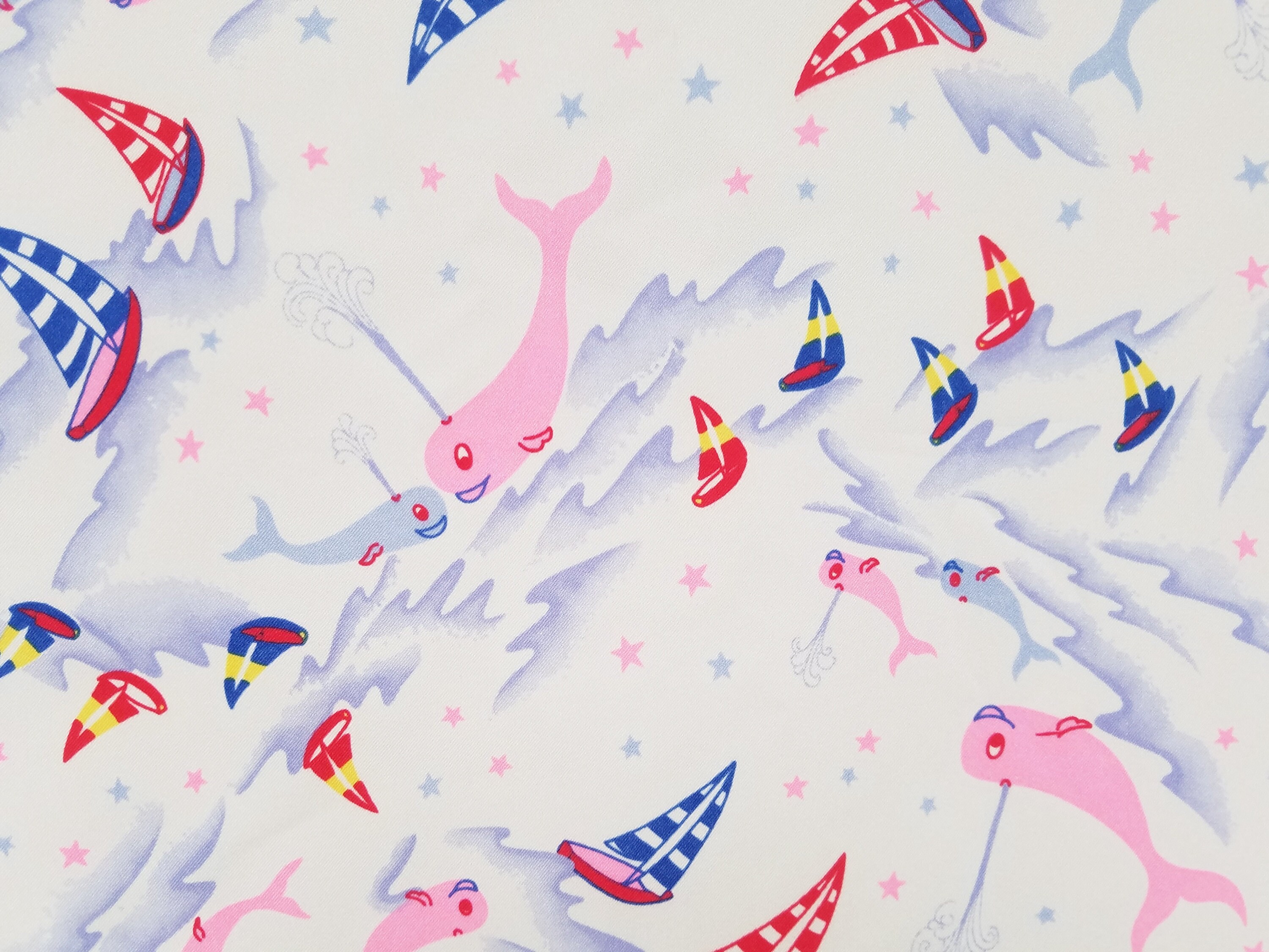 Pink Whale Fabric Nautical Save the Whales Fabric Sailing Etsy UK