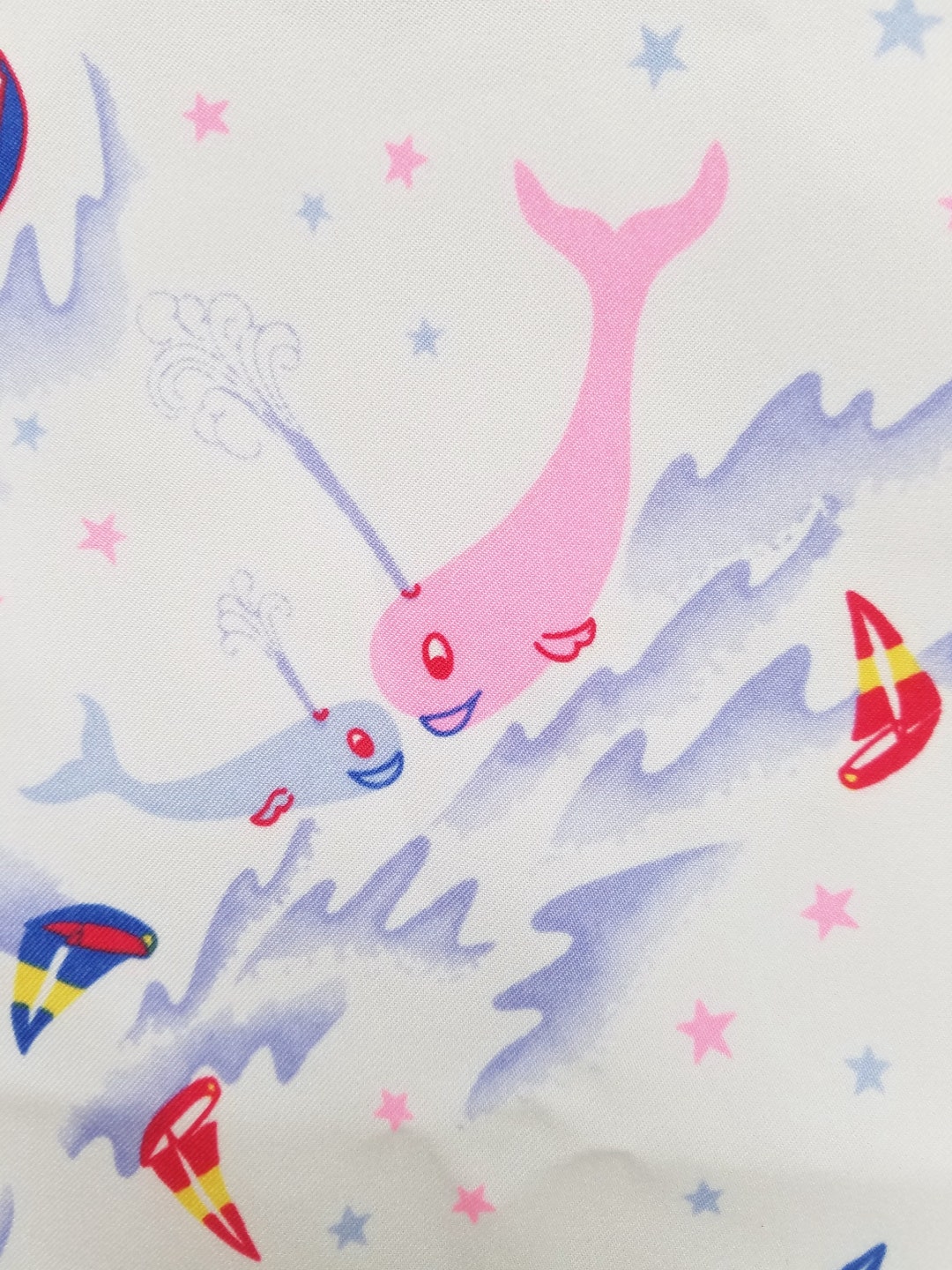 Pink Whale Fabric Nautical Save the Whales Fabric Sailing Etsy UK