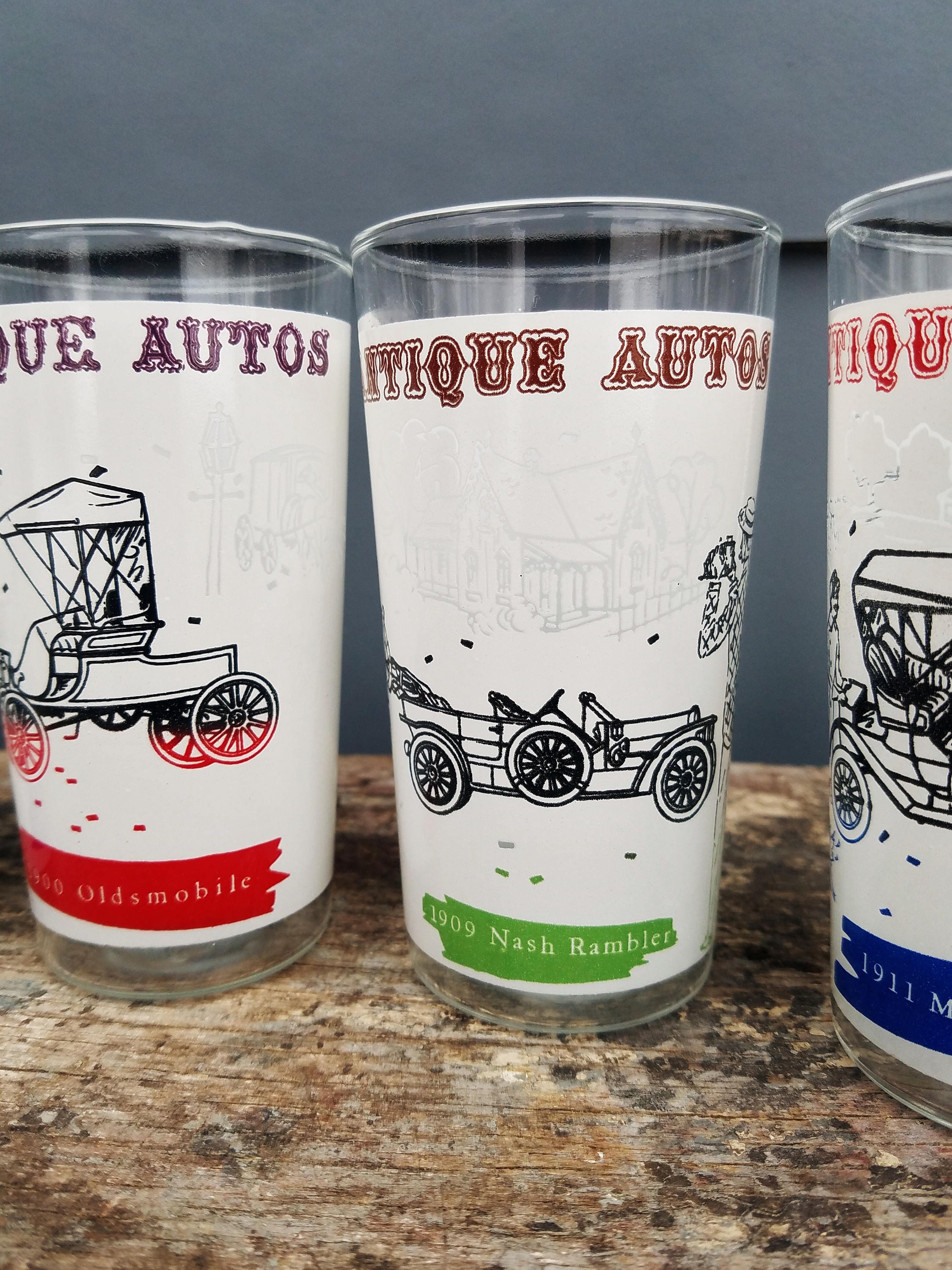 Vintage Antique Car Glasses by Anchor Hocking Bar Glasses | Etsy