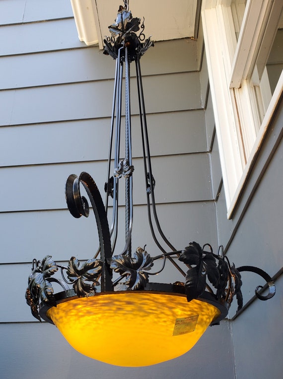Vintage wrought sale iron light fixtures