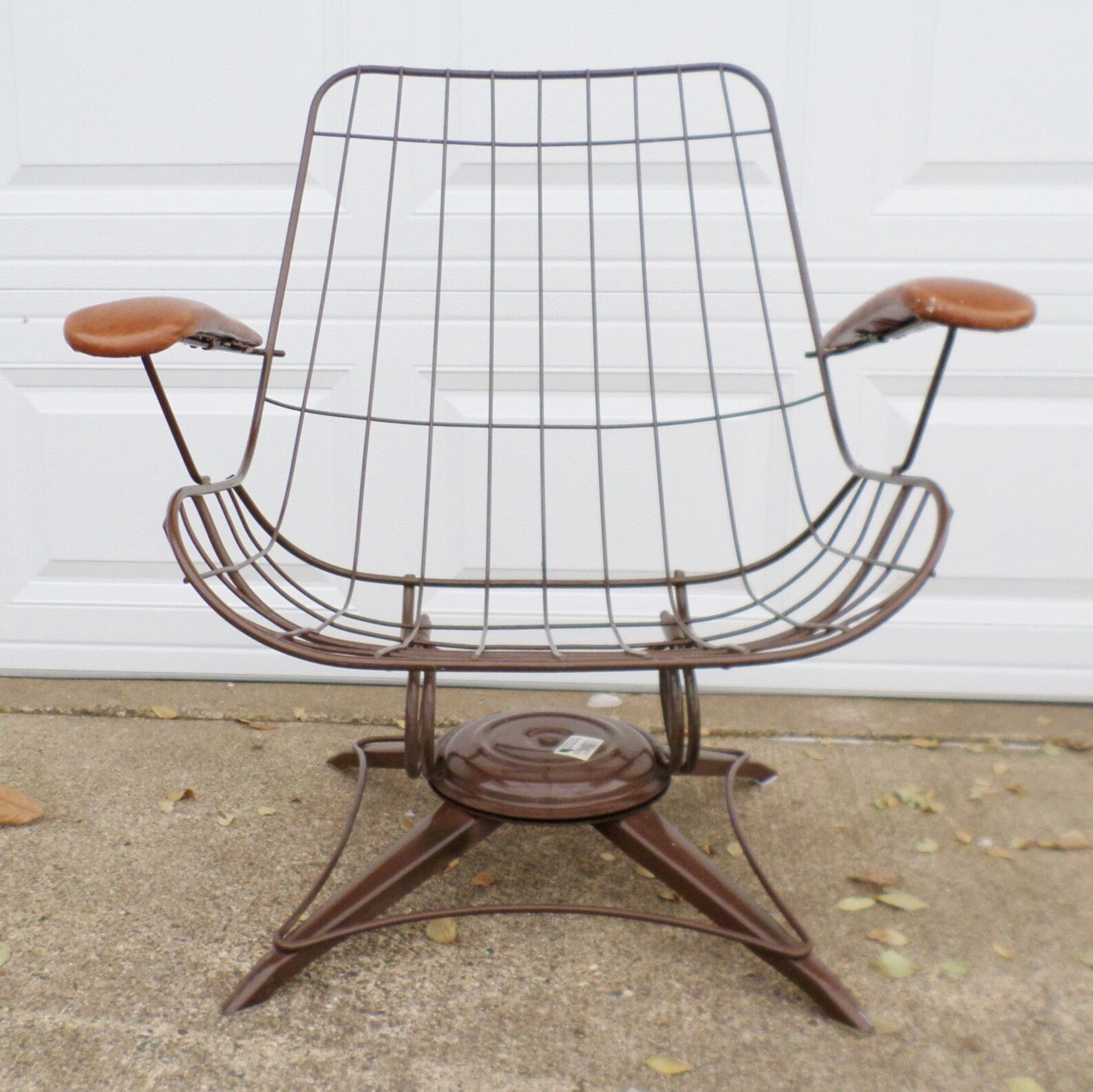 Vintage Mid Century Modern Eames Era Wire Chair Brown Etsy