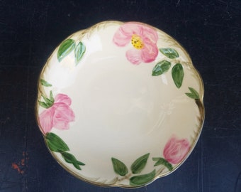 Vintage 50's Franciscan Desert Rose Berry Bowls, Set of 4 Bowls, Dinnerware Made in USA, Hand Decorated  Embossed Earthenware