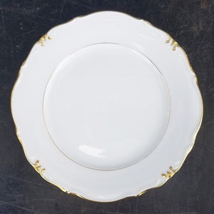 Vintage Porcelain Salad Plate, Imperial by WINTERLING - BAVARIA Plate, Dinnerware. Made in Western Germany Set of 4, Bright White Gold Rim
