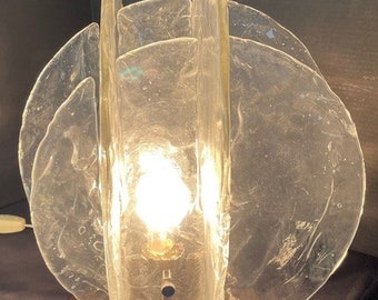 1970s Italian Glass Disc Table Lamp Designed by Carlo Nason for Mazzega
