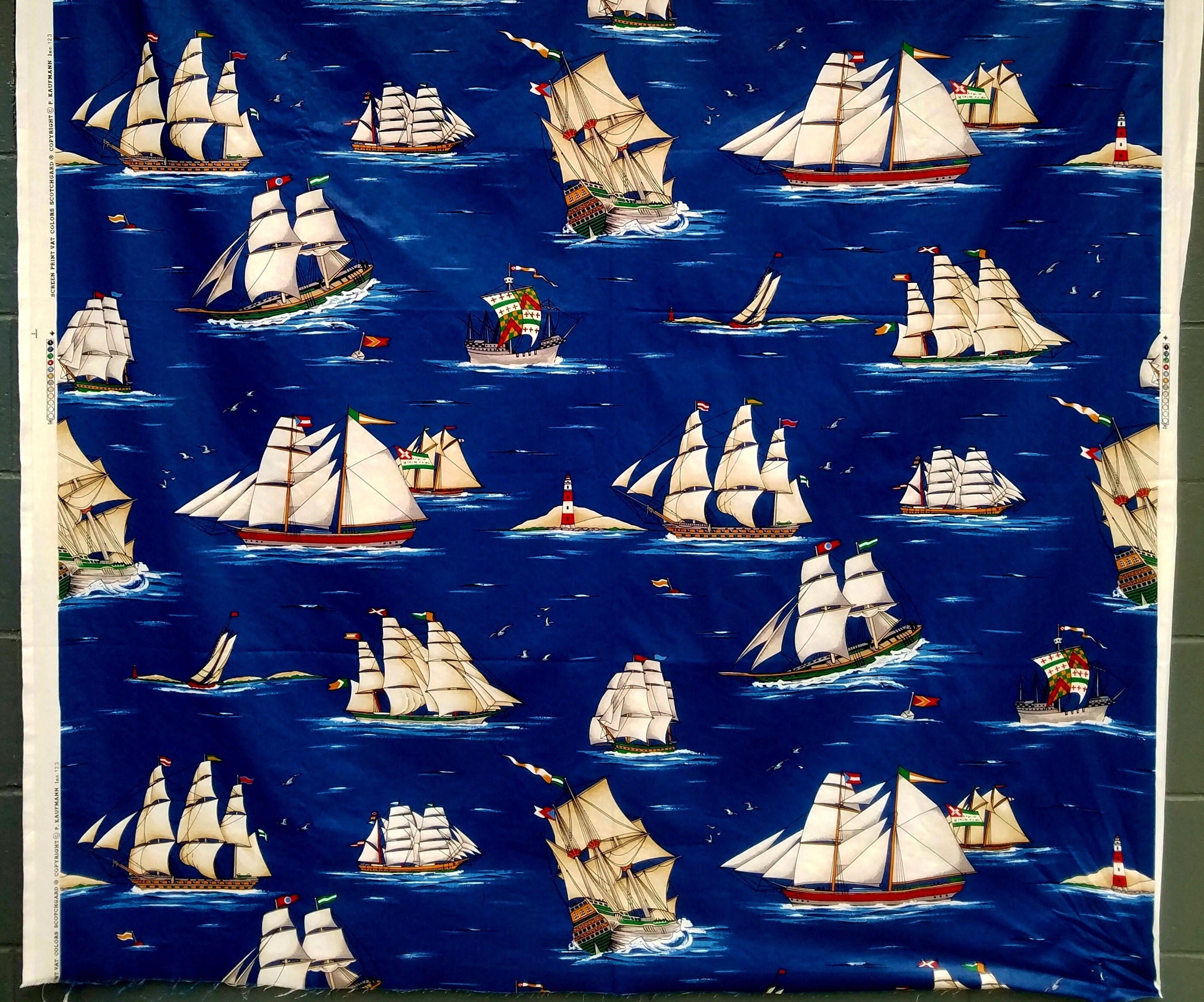 P Kaufmann Nautical Sailing Fabric Drapery Upholstery Fabric Etsy