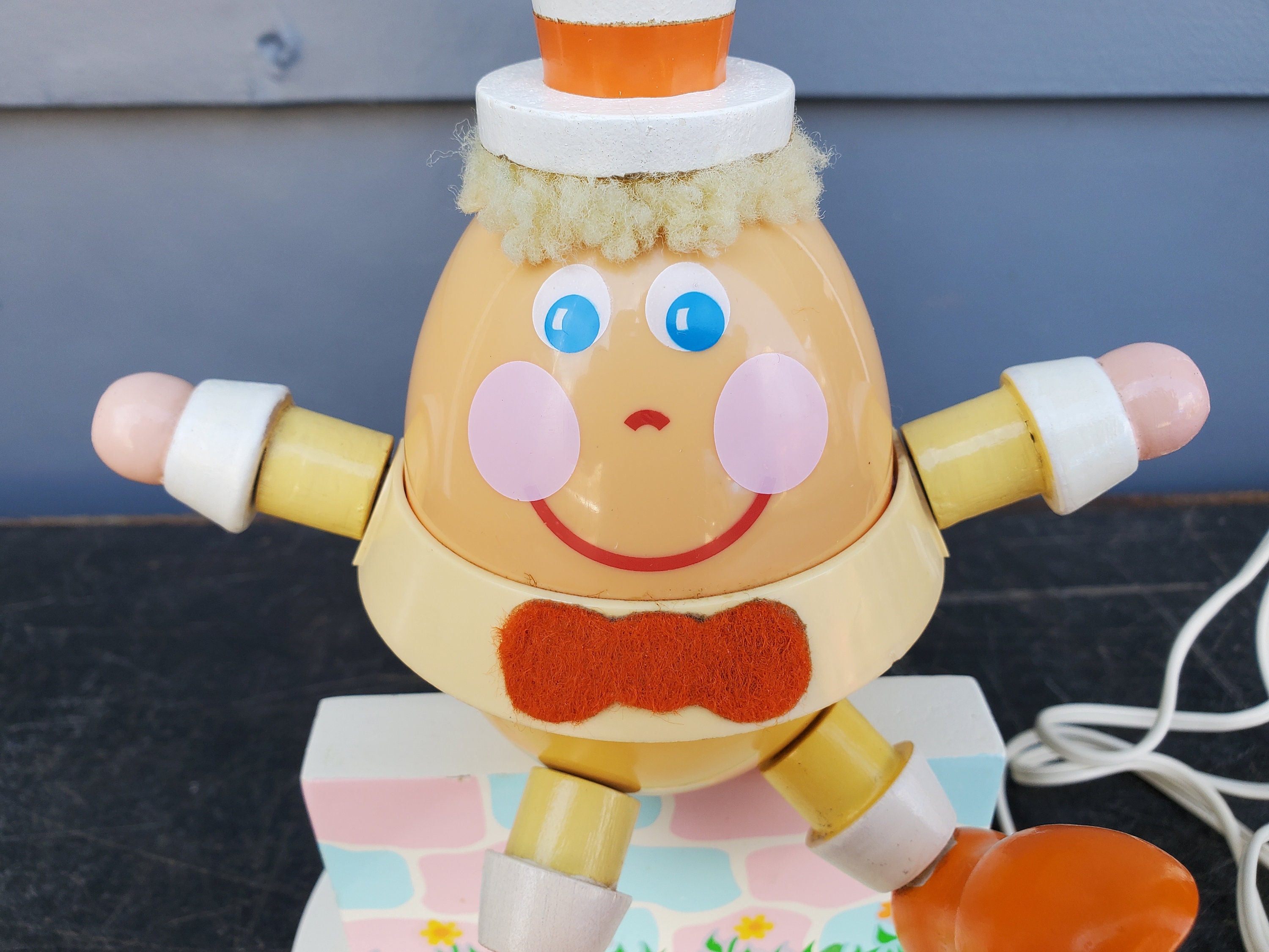 Vintage Children s Lamp Humpty Dumpty Nursery Lamp Wood and