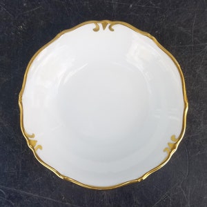 Vintage Porcelain Berry Bowls, Imperial by WINTERLING - BAVARIA Bowls, Dinnerware. Made in Western Germany Set of 4, Bright White Gold Rim
