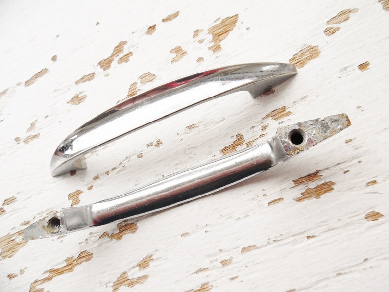 Vintage Chrome Handle Drawer Pull Furniture Restoration Etsy