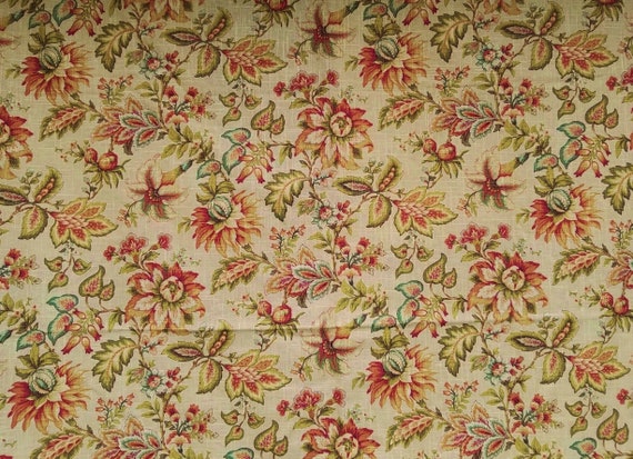NEW - PHOEBE - JACOBEAN FLORAL PRINT UPHOLSTERY FABRIC BY THE YARD