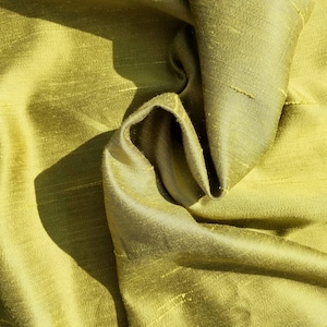 Vintage Dupioni Silk Fabric, LEMONGRASS GREEN, Drapery Fabric, Home Decor, 46.5&quot; wide