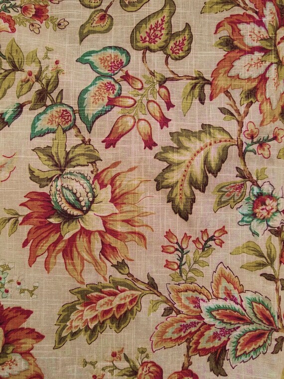 Jacobean Drapery Fabric by the Yard