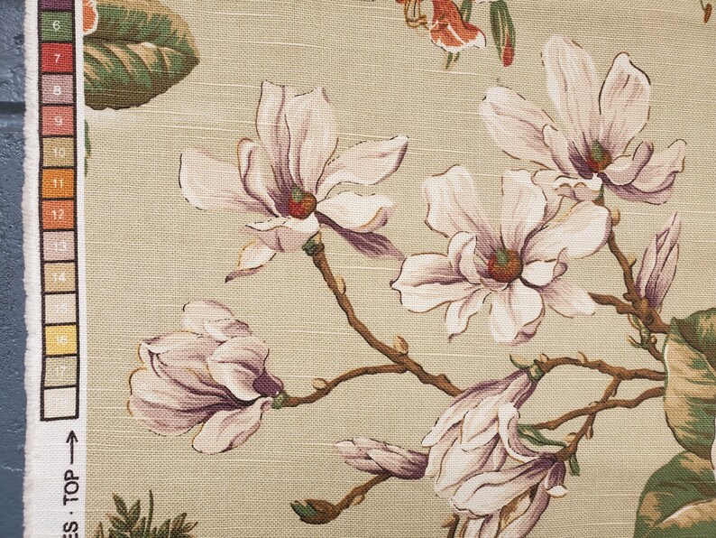 Braemore Floral Print Fabric Magnolia Flowers Pinks Reds Etsy