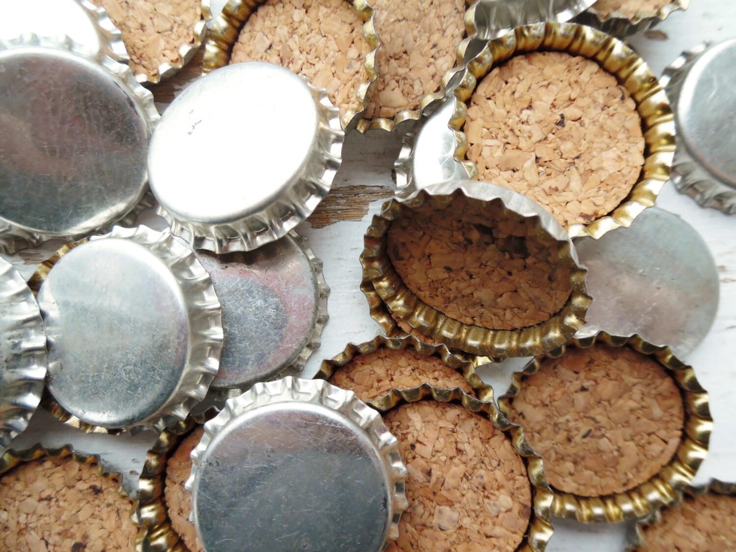 Bottle Caps Soda Pop Beer Cork Lined Caps Set of 98 Etsy