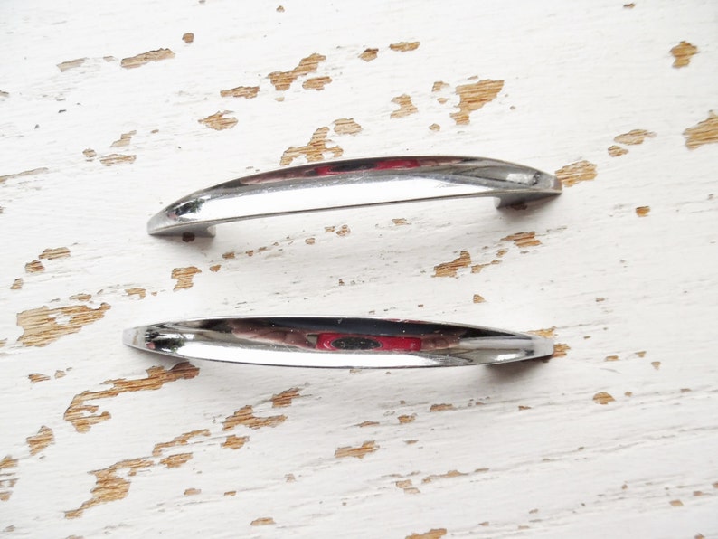 Vintage Chrome Handle Drawer Pull Furniture Restoration Etsy