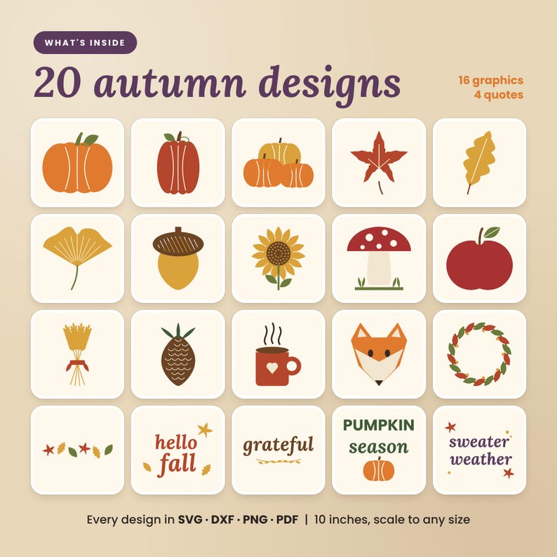 Autumn SVG Bundle, Layered Pumpkins, Leaves, Thanksgiving, Kids Color ...