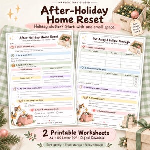 After Christmas Declutter Planner: 2 Worksheets for Sorting Holiday Clutter (Digital Download)