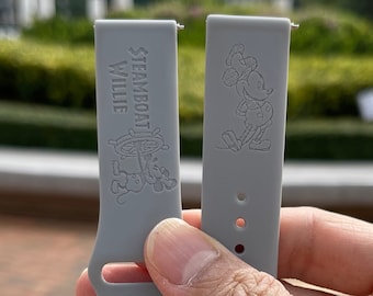 Mickey Mouse Steamboat Willie Engraved Silicon Band, compatible with Samsung Galaxy Watch