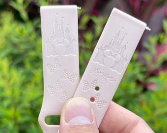 Correa de silicona con grabado de Minnie Mouse Bow Castle, compatible con Samsung Galaxy Watch