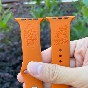 Lion King villain - Scar hyenas engraved silicon Apple Watch Band - 38mm 40mm 42mm 44mm 41mm 45mm 49mm, personalized Apple Watch Strap