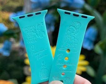 Princess Tiana Apple Watch Band: Engraved Silicone Strap