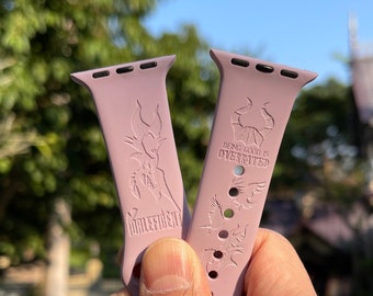 Correa de Maléfica para Apple Watch: Correa de silicona grabada con láser de las villanas de La Bella Durmiente