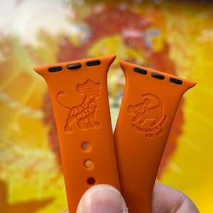 Lion King Simba - Hakuna Matata engraved silicon Apple Watch Band 38mm 40mm 42mm 44mm 41mm 45mm 49mm, personalized Apple Watch Strap